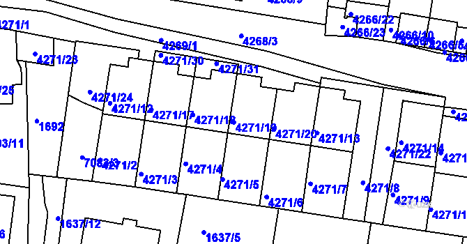 Parcela st. 4271/19 v KÚ Boskovice, Katastrální mapa