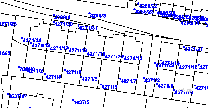 Parcela st. 4271/20 v KÚ Boskovice, Katastrální mapa