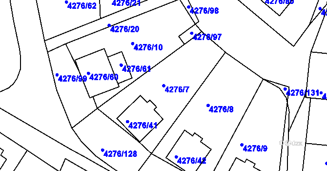 Parcela st. 4276/7 v KÚ Boskovice, Katastrální mapa