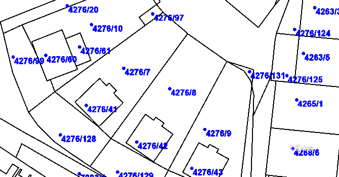 Parcela st. 4276/8 v KÚ Boskovice, Katastrální mapa