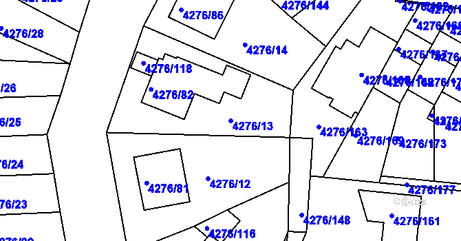 Parcela st. 4276/13 v KÚ Boskovice, Katastrální mapa