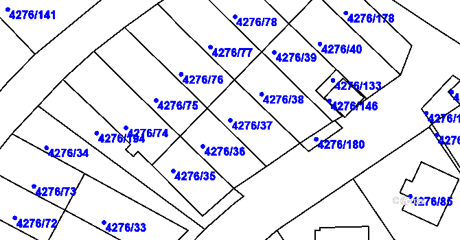 Parcela st. 4276/37 v KÚ Boskovice, Katastrální mapa