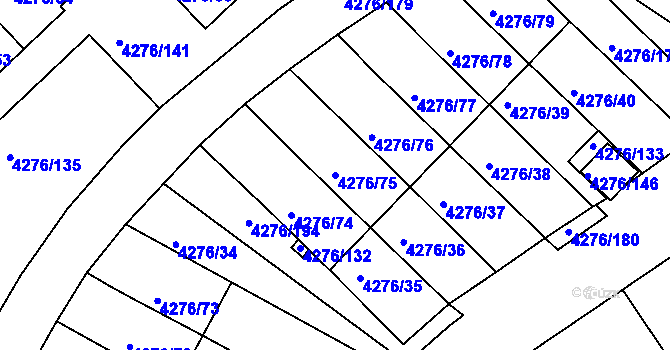 Parcela st. 4276/75 v KÚ Boskovice, Katastrální mapa