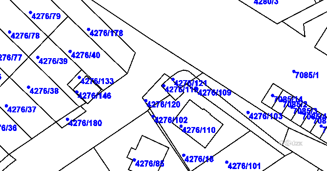 Parcela st. 4276/119 v KÚ Boskovice, Katastrální mapa
