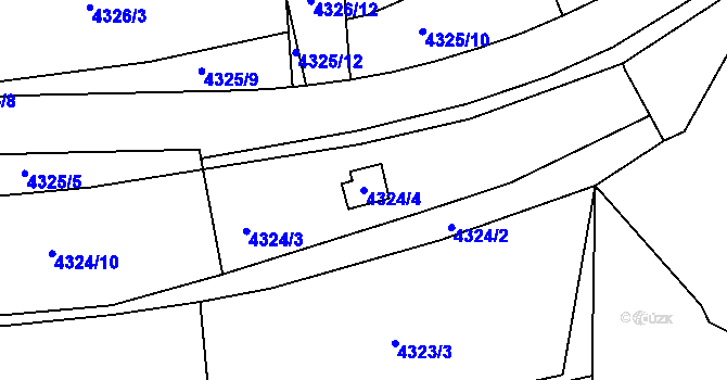 Parcela st. 4324/4 v KÚ Boskovice, Katastrální mapa