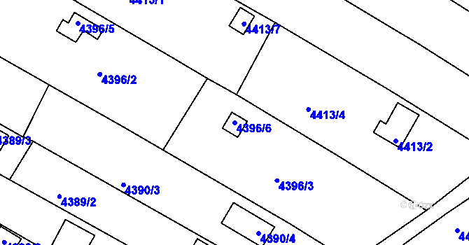 Parcela st. 4396/6 v KÚ Boskovice, Katastrální mapa