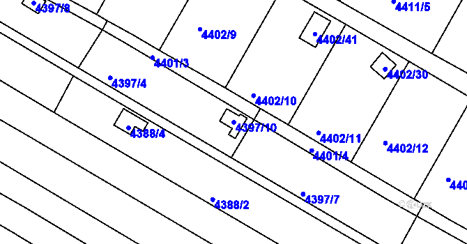 Parcela st. 4397/10 v KÚ Boskovice, Katastrální mapa