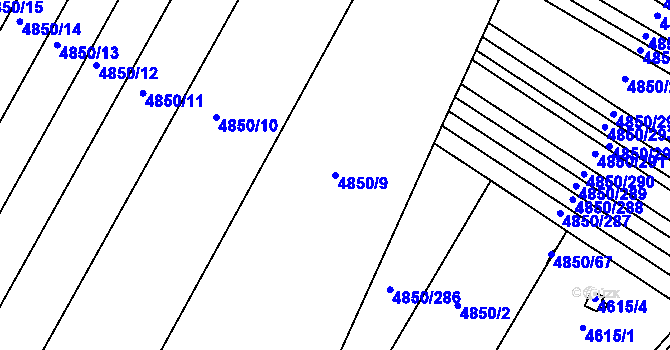 Parcela st. 4850/9 v KÚ Boskovice, Katastrální mapa