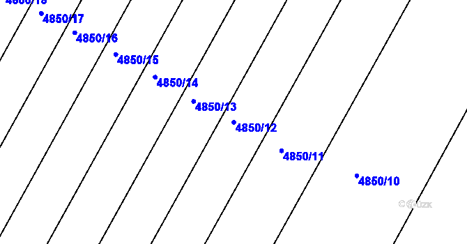 Parcela st. 4850/12 v KÚ Boskovice, Katastrální mapa