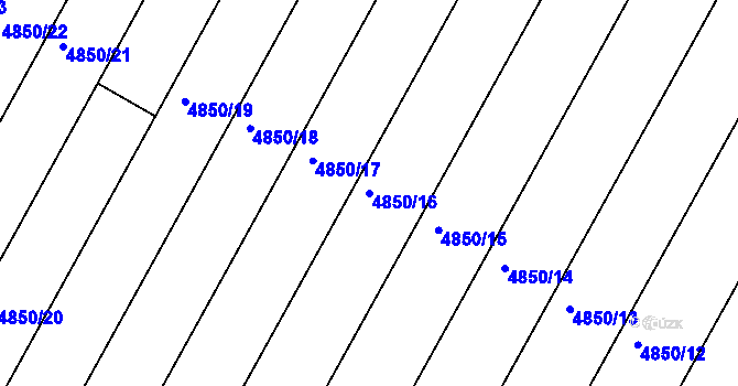 Parcela st. 4850/16 v KÚ Boskovice, Katastrální mapa