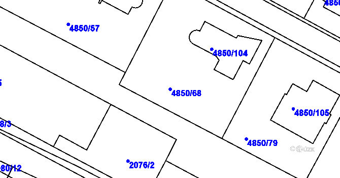Parcela st. 4850/68 v KÚ Boskovice, Katastrální mapa