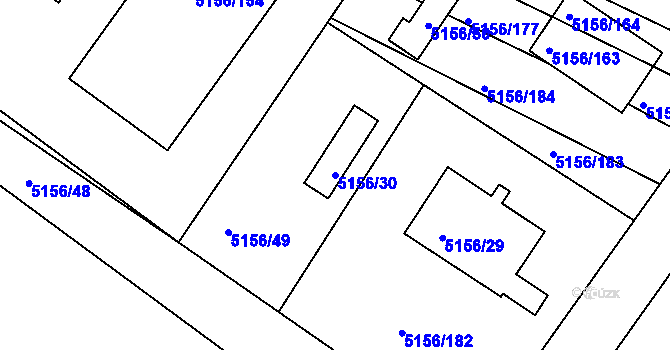 Parcela st. 5156/30 v KÚ Boskovice, Katastrální mapa