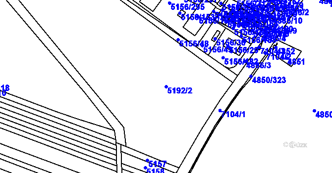Parcela st. 5192/2 v KÚ Boskovice, Katastrální mapa