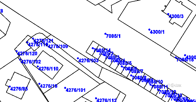 Parcela st. 7085/2 v KÚ Boskovice, Katastrální mapa