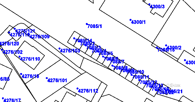 Parcela st. 7085/5 v KÚ Boskovice, Katastrální mapa