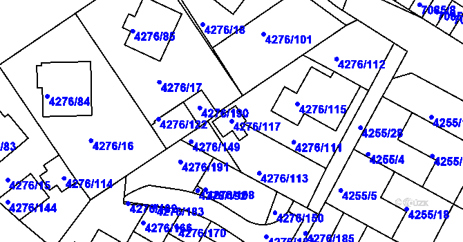 Parcela st. 4276/117 v KÚ Boskovice, Katastrální mapa