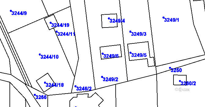 Parcela st. 3249/6 v KÚ Boskovice, Katastrální mapa