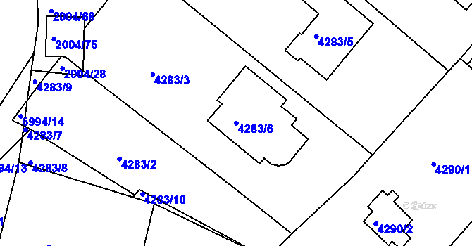 Parcela st. 4283/6 v KÚ Boskovice, Katastrální mapa
