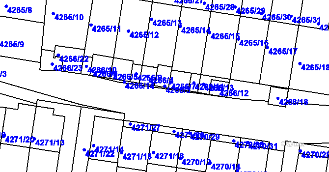 Parcela st. 4266/3 v KÚ Boskovice, Katastrální mapa