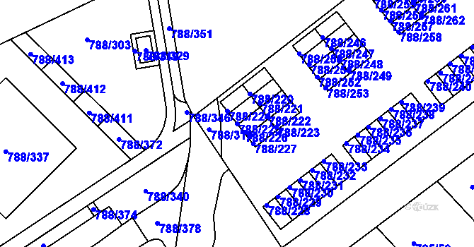Parcela st. 788/225 v KÚ Boskovice, Katastrální mapa