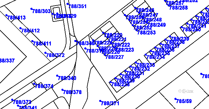 Parcela st. 788/227 v KÚ Boskovice, Katastrální mapa