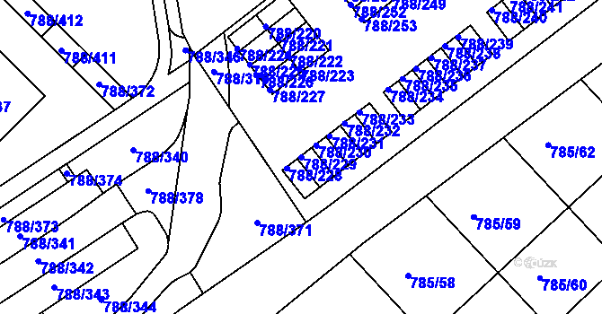 Parcela st. 788/229 v KÚ Boskovice, Katastrální mapa