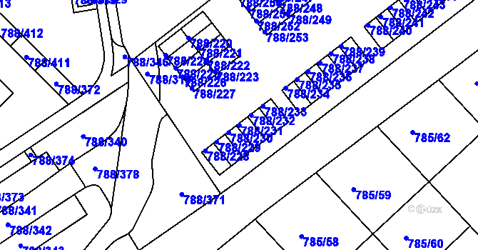 Parcela st. 788/231 v KÚ Boskovice, Katastrální mapa