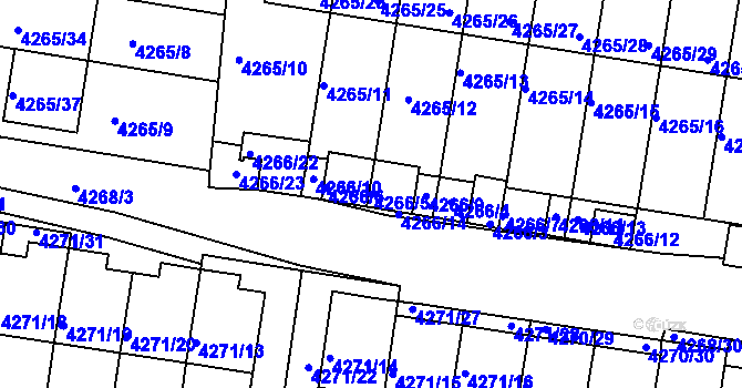 Parcela st. 4266/5 v KÚ Boskovice, Katastrální mapa