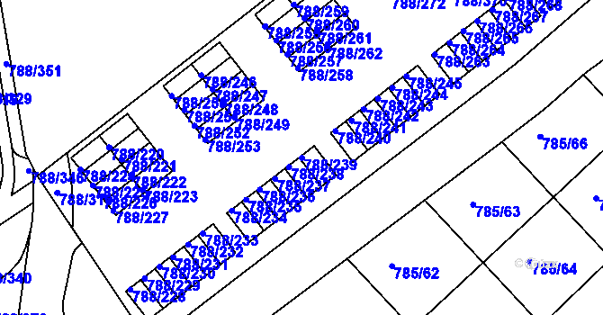 Parcela st. 788/239 v KÚ Boskovice, Katastrální mapa