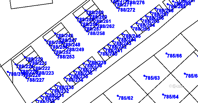Parcela st. 788/240 v KÚ Boskovice, Katastrální mapa