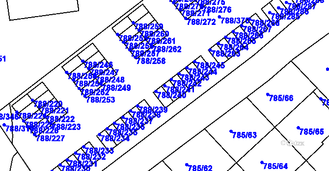 Parcela st. 788/241 v KÚ Boskovice, Katastrální mapa