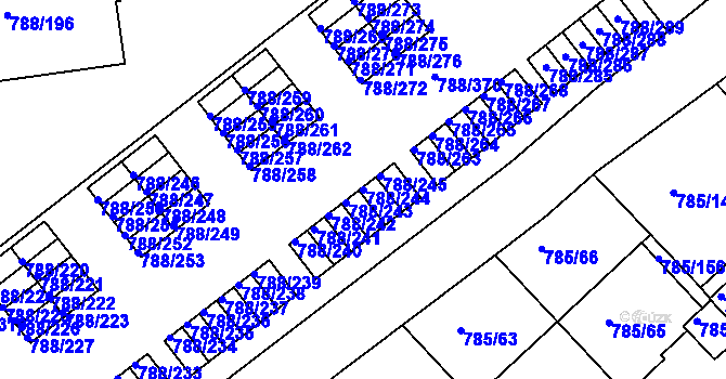 Parcela st. 788/244 v KÚ Boskovice, Katastrální mapa