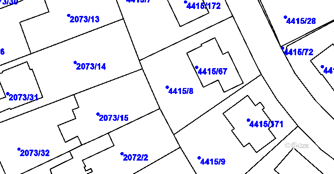 Parcela st. 4415/8 v KÚ Boskovice, Katastrální mapa