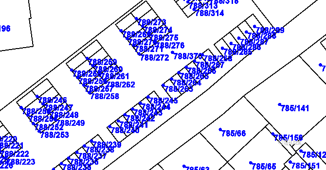 Parcela st. 788/263 v KÚ Boskovice, Katastrální mapa
