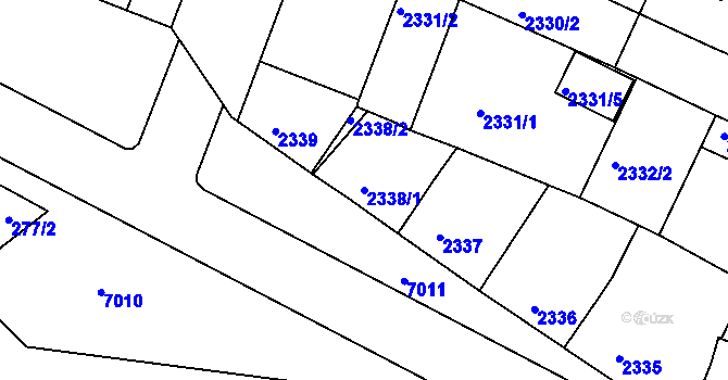Parcela st. 2338/1 v KÚ Boskovice, Katastrální mapa