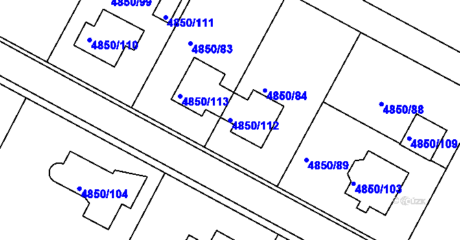 Parcela st. 4850/112 v KÚ Boskovice, Katastrální mapa