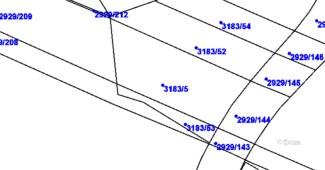 Parcela st. 3183/5 v KÚ Boskovice, Katastrální mapa