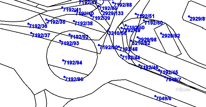 Parcela st. 7192/43 v KÚ Boskovice, Katastrální mapa