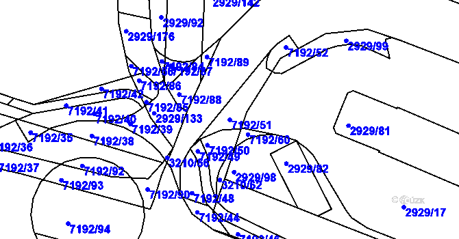 Parcela st. 7192/51 v KÚ Boskovice, Katastrální mapa