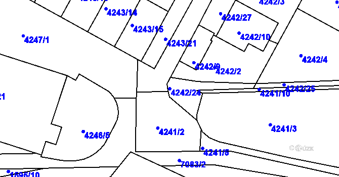 Parcela st. 4242/24 v KÚ Boskovice, Katastrální mapa