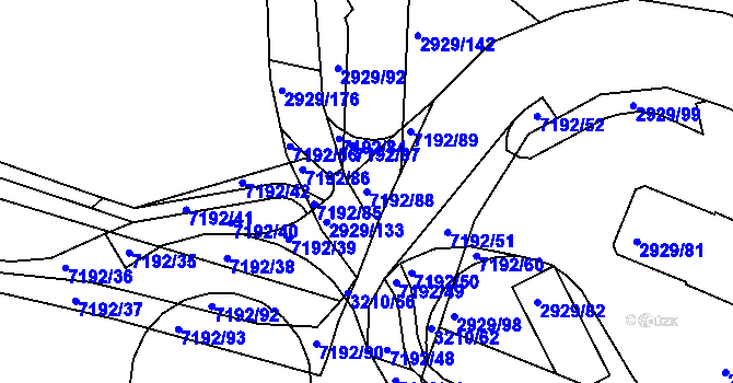 Parcela st. 7192/88 v KÚ Boskovice, Katastrální mapa