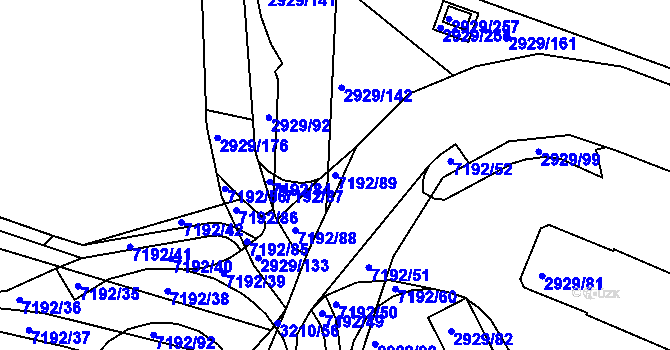 Parcela st. 7192/89 v KÚ Boskovice, Katastrální mapa