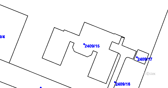 Parcela st. 2409/15 v KÚ Boskovice, Katastrální mapa
