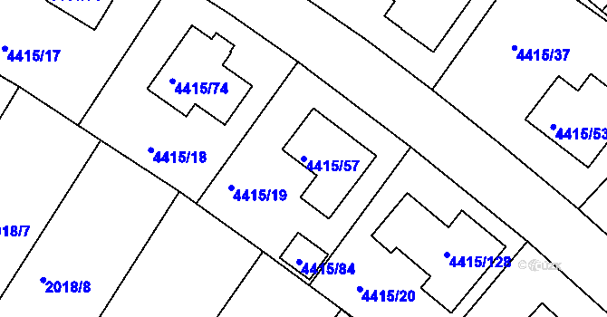 Parcela st. 4415/57 v KÚ Boskovice, Katastrální mapa