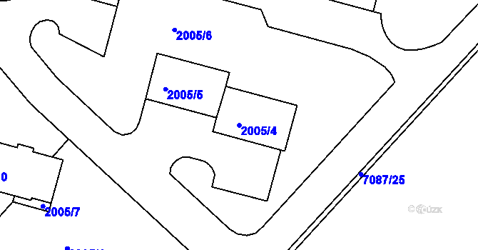 Parcela st. 2005/4 v KÚ Boskovice, Katastrální mapa