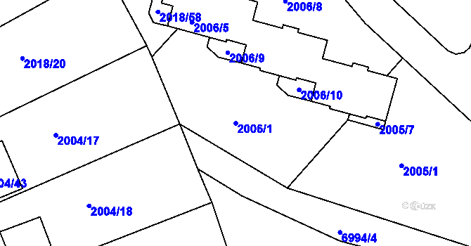Parcela st. 2006/1 v KÚ Boskovice, Katastrální mapa