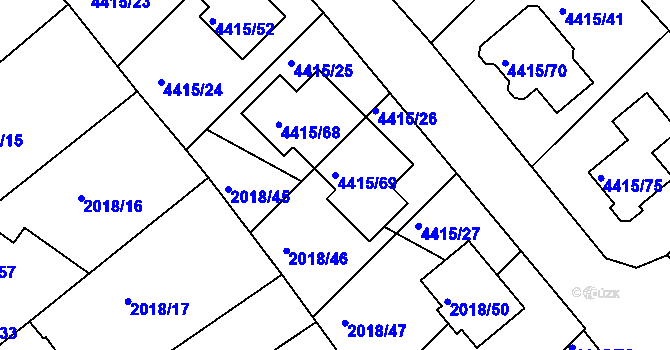 Parcela st. 4415/69 v KÚ Boskovice, Katastrální mapa