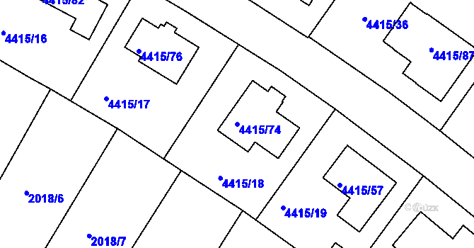 Parcela st. 4415/74 v KÚ Boskovice, Katastrální mapa