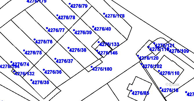 Parcela st. 4276/146 v KÚ Boskovice, Katastrální mapa