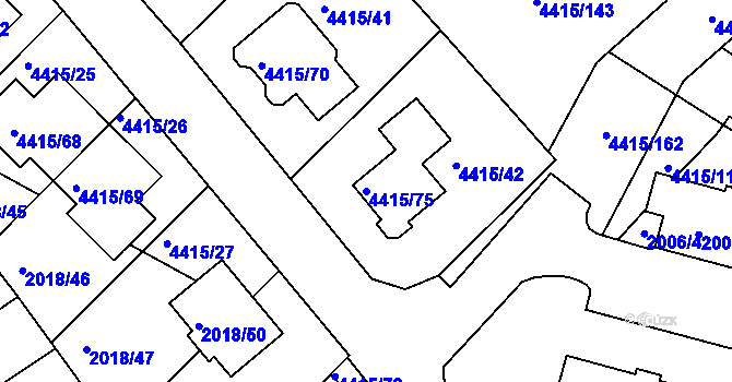 Parcela st. 4415/75 v KÚ Boskovice, Katastrální mapa